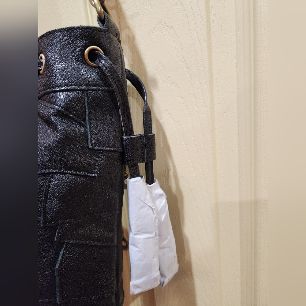 Amerileather Black Leather Shoulder Bag, NWT - Picture 7 of 12